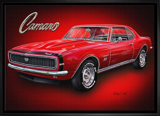 Camaro 20" x 29" Framed Canvas by Michael Fishel 31.5" x 22.5"